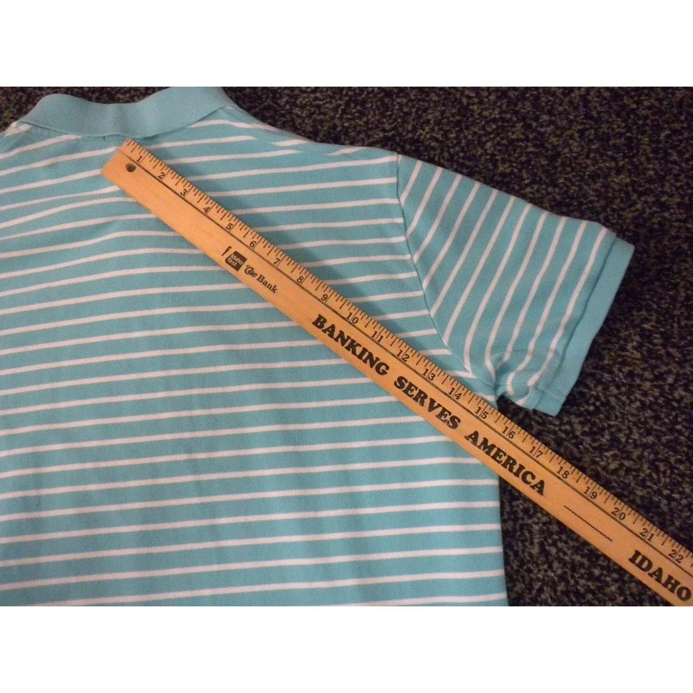 Polo Ralph Lauren Polo Shirt Mens XL Seafoam Green Striped Knit Pony Golf Preppy